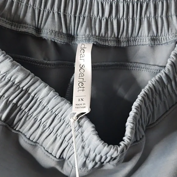 Dear Scarlett Flare Leg Pants 1X Blue Stretch Lounge Modern Casual Relaxed NWT - Picture 8 of 15